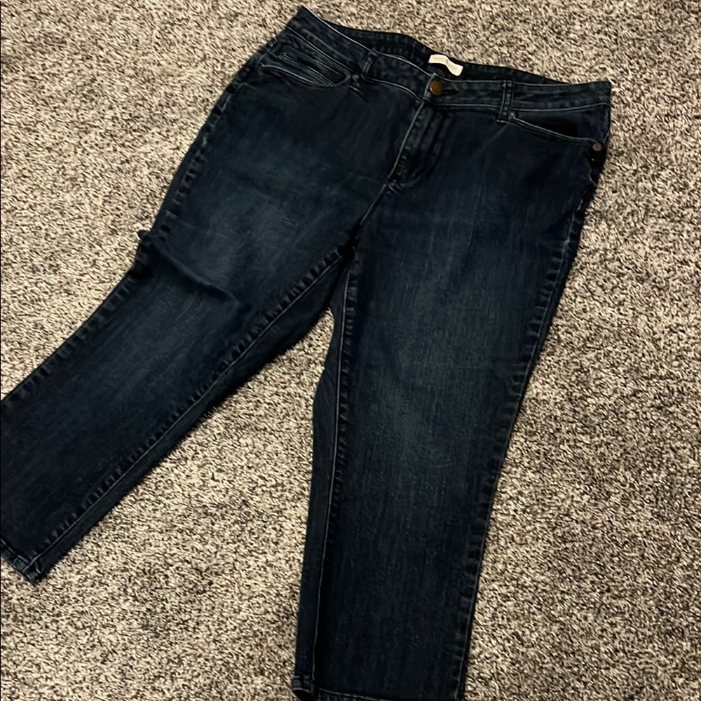 Dark Blue Women's denim crop jeans